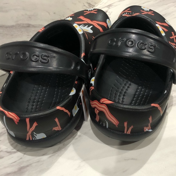 Crocs Bistro Graphic Clog Black Eggs Bacon Unisex - Picture 2 of 10
